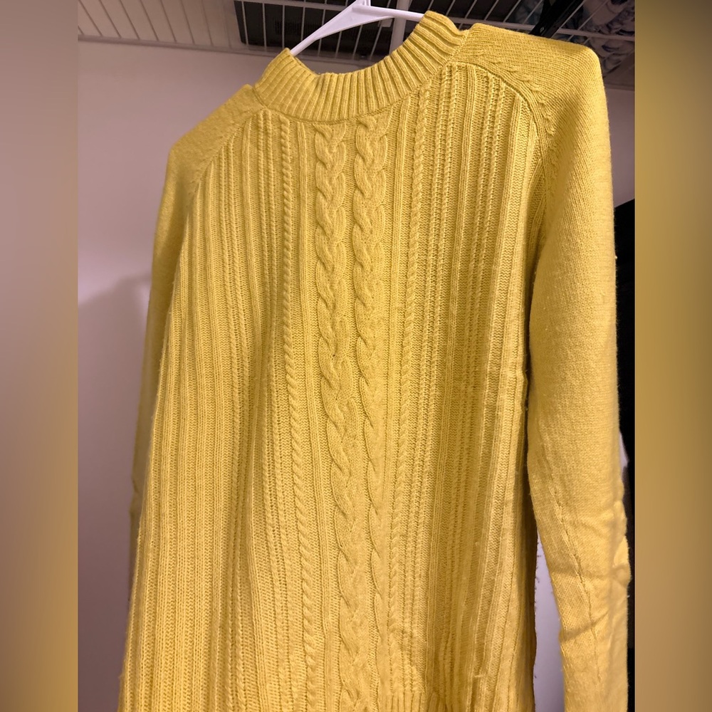 AG Adriano Goldschmied Yellow Cable Knit Sweater – Size M –